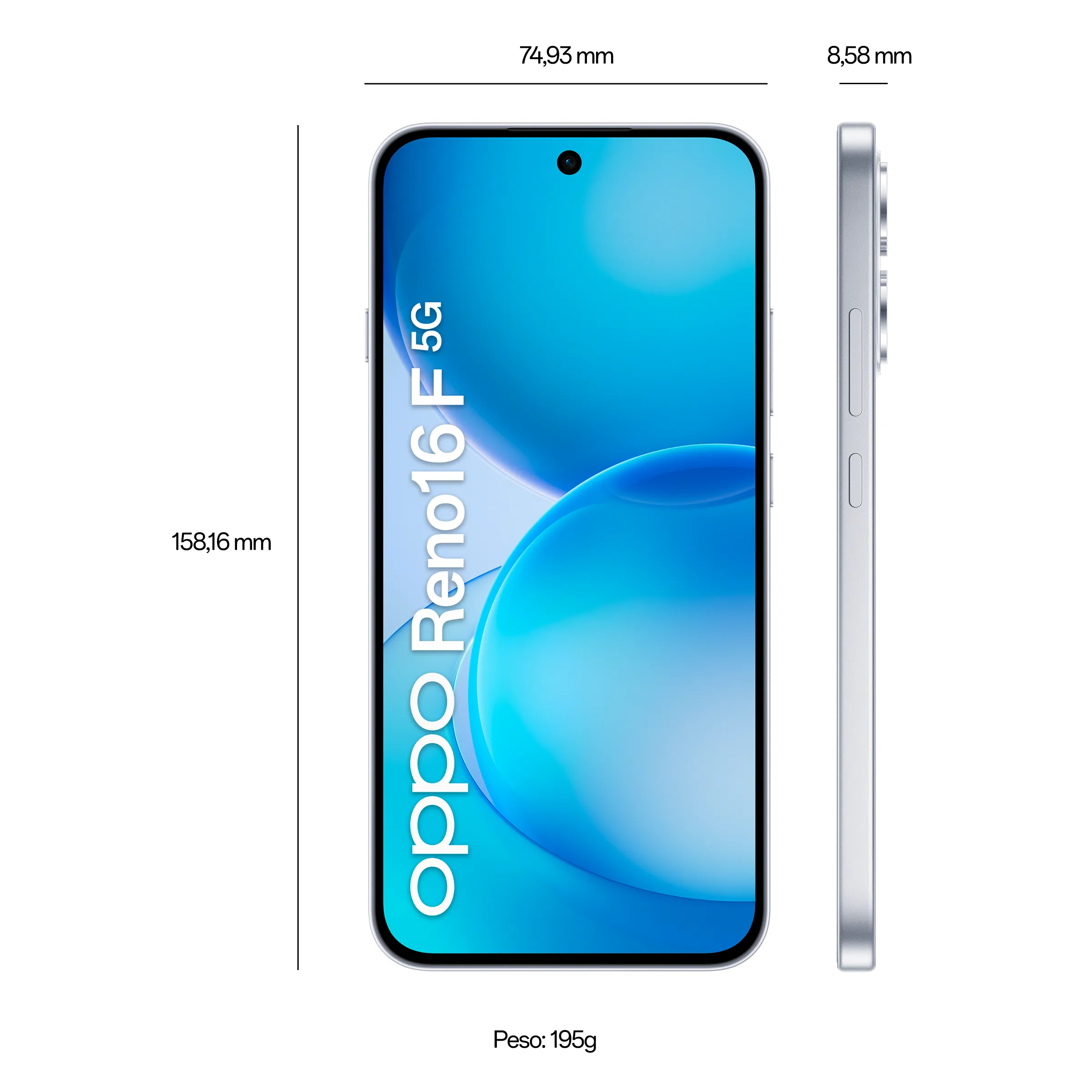 OPPO Reno16 F 5G 256GB + 8GB Blanco_8